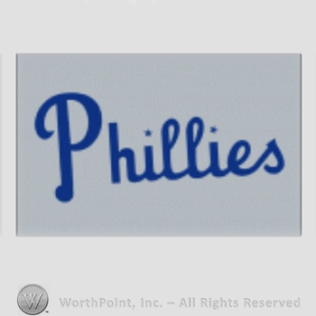 Philadelphia Phillies sport logo: Phillies written on a grey background.