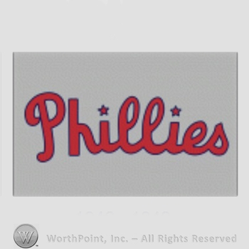 Philadelphia Phillies sport logo: Phillies written on a grey background.