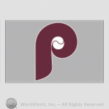 Philadelphia Phillies sport logo: letter P with a baseball inside; grey background.