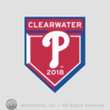 Philadelphia Phillies sport logo: Clearwater P 2018 written on a flag.