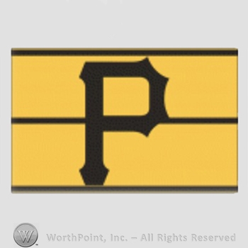 Pittsburgh Pirates sport logo: letter P on a gold with black stripes background.