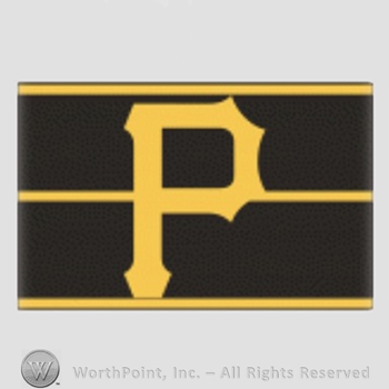 Pittsburgh Pirates sport logo: letter P on a gold with black stripes background.