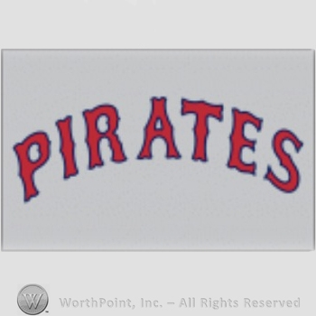 Pittsburgh Pirates sport logo: PIRATES script on a grey background.