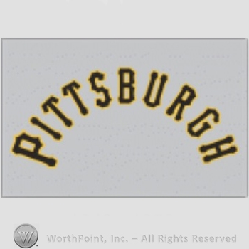 Pittsburgh Pirates sport logo: PITTSBURGH script on a grey background.