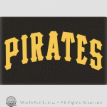 Pittsburgh Pirates sport logo: PIRATES script on a black background.