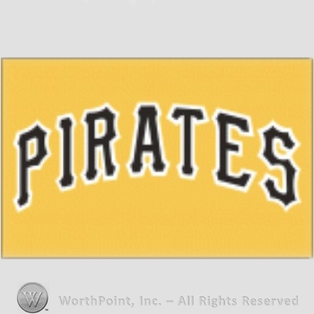 Pittsburgh Pirates sport logo: PIRATES script on a yellow background.