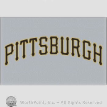 Pittsburgh Pirates sport logo: PITTSBURGH script on a grey background.