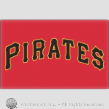 Pittsburgh Pirates sport logo: PIRATES script on a red background.