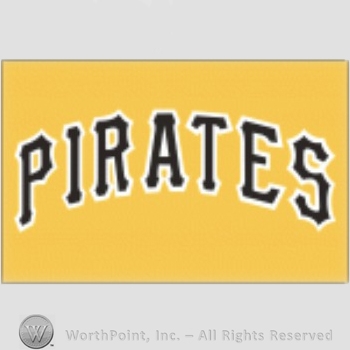 Pittsburgh Pirates sport logo: PIRATES script on a yellow background.