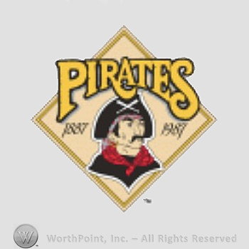 Pittsburgh Pirates sport logo: a pirate inside a yellow diamond with Pirates script above.