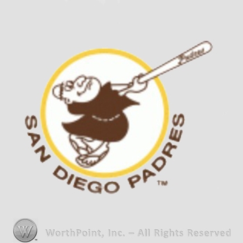 San Diego Padres sport logo: a friar swinging a baseball bat in a circle; San Diego Padres written below.