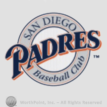 San Diego Padres sport logo: Padres written over a circle with the script San Diego Baseball Club.