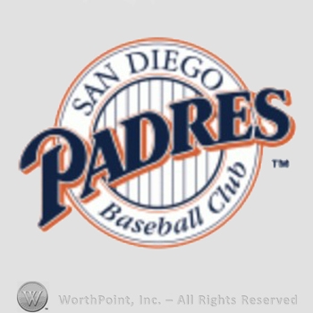 San Diego Padres sport logo: Padres written over a circle with the script San Diego Baseball Club.