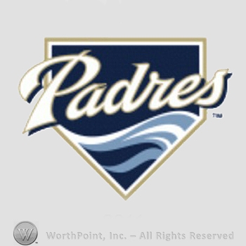 San Diego Padres sport logo: Padres script over a pennant.
