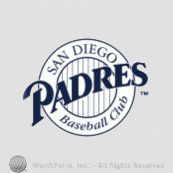 San Diego Padres sport logo: Padres written over a circle with the script San Diego Baseball Club.