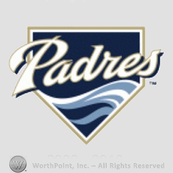 San Diego Padres sport logo: Padres script over a pennant.