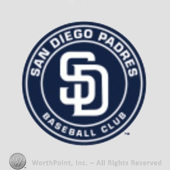 San Diego Padres sport logo: interlocked SD inside a circle; San Diego Padres Baseball Club written on the edge.