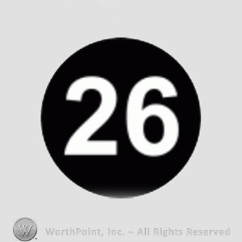 San Diego Padres sport logo: 26 on a black circle.