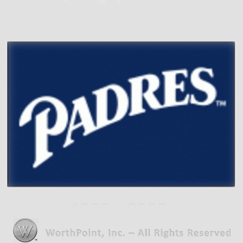 San Diego Padres sport logo: PADRES written on a navy blue background.
