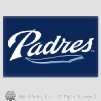 San Diego Padres sport logo: PADRES written on a navy blue background.