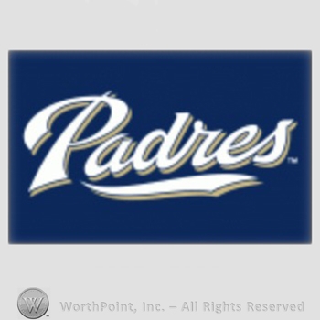 San Diego Padres sport logo: PADRES written on a navy blue background.