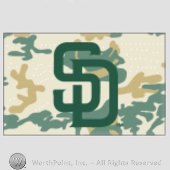 San Diego Padres sport logo: interlocked SD on a camouflage background.