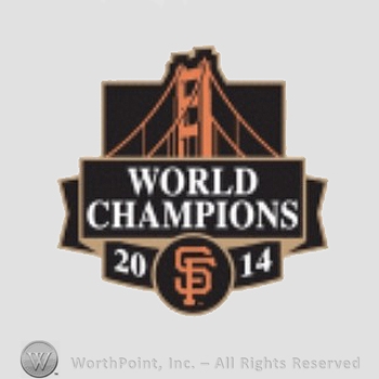 San Francisco Giants sport logo: a bridge above World Champions script and 2014 SF.