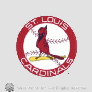 St. Louis Cardinals sport logo: cardinal on a baseball bat inside a circle and ST. Louis Cardinals written around.