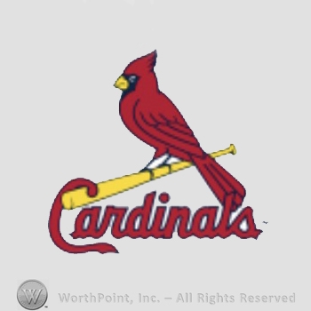 St. Louis Cardinals sport logo: cardinal on a baseball bat and Cardinals written below.