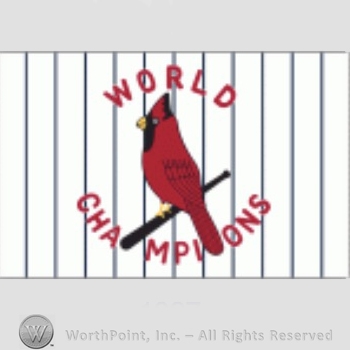 St. Louis Cardinals sport logo: a cardinal on a bat and World Champions written above and below.
