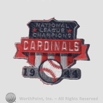 St. Louis Cardinals sport logo: National League Champions Cardinals written above a baseball.