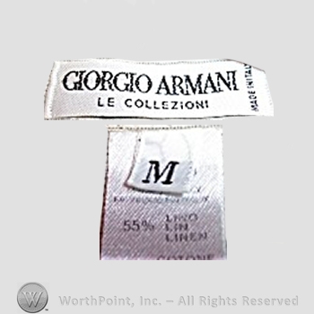 Clothing label : Giorgio Armani.