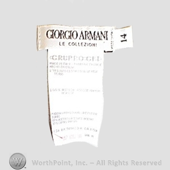 Clothing label : Giorgio Armani.