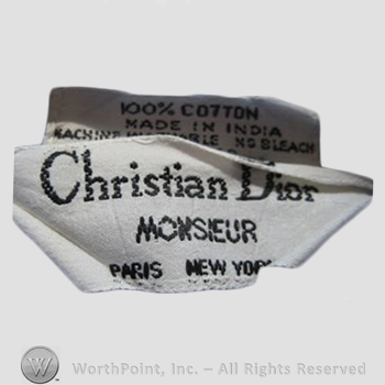 Clothing label : Christian Dior.