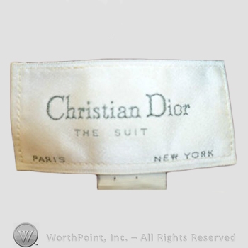 Clothing label : Christian Dior.