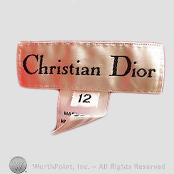 Clothing label : Christian Dior.