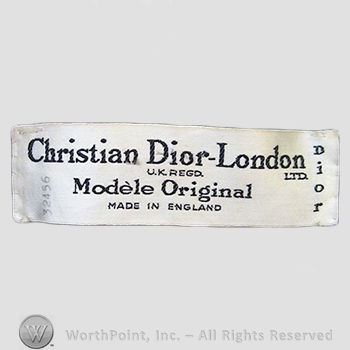 Clothing label : Christian Dior.