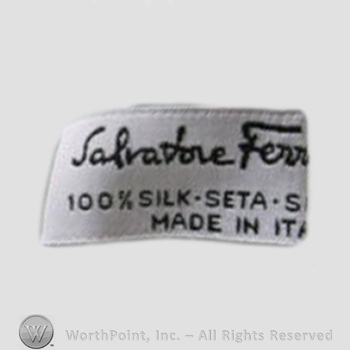 Clothing label : Salvatore Ferragamo.