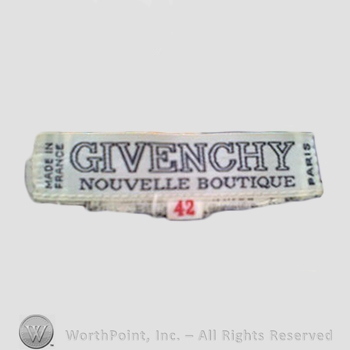Clothing label : Hubert de Givenchy.