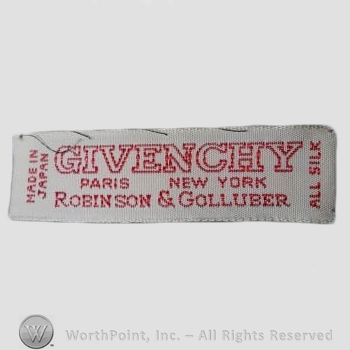 Clothing label : Hubert de Givenchy.