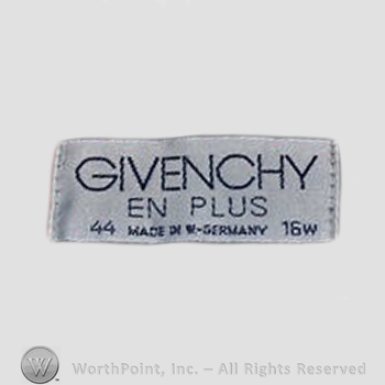 Clothing label : Hubert de Givenchy.