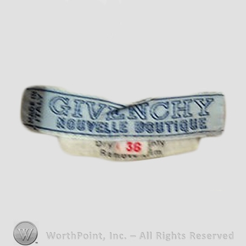 Clothing label : Hubert de Givenchy.