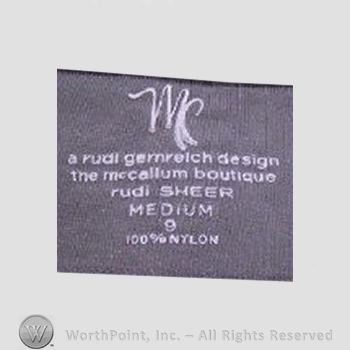Clothing label : Rudi Gernreich.