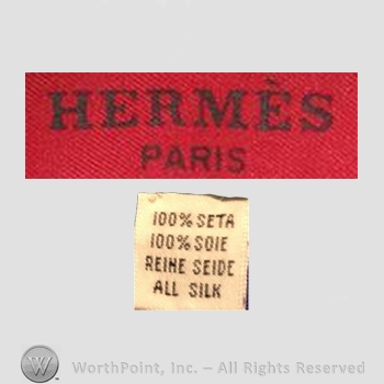 Clothing label : Hermes.