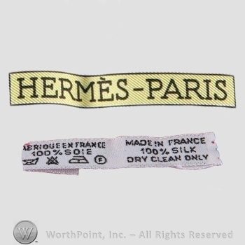 Clothing label : Hermes.