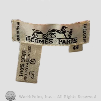 Clothing label : Hermes.