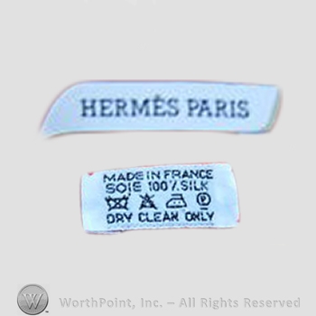 Clothing label : Hermes.