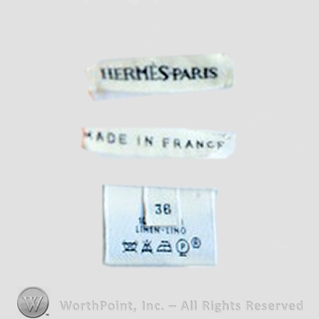 Clothing label : Hermes.
