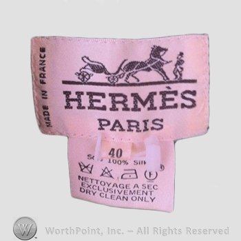 Clothing label : Hermes.