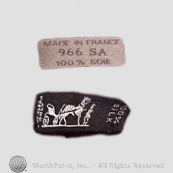 Clothing label : Hermes.